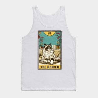 Funny cat | The Reader tarot deck | Funny cat and books Tank Top